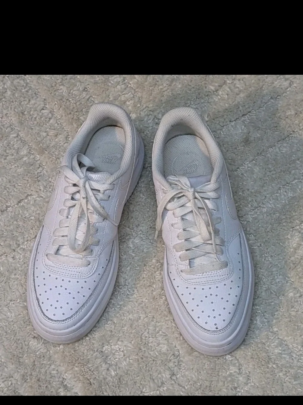 Nike Court Vision Alta LTR Women's Size 7 Triple White Sneakers